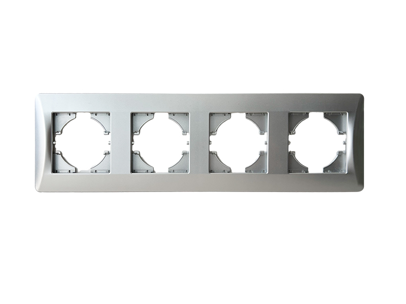 Рамка 4 поста (серебристый) серия BW 0