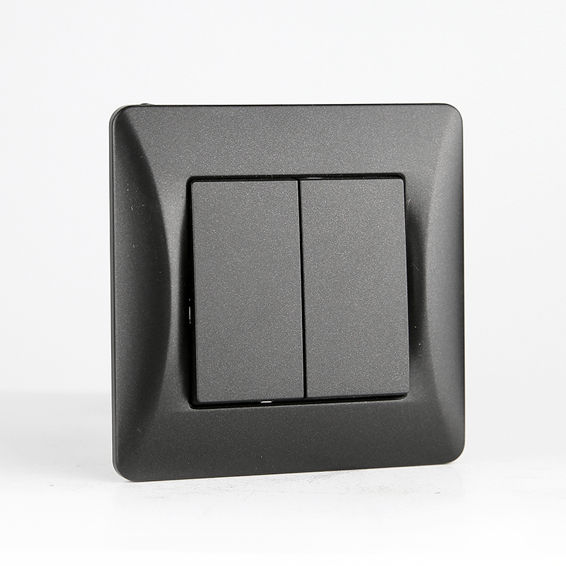 Выключатель двухклавишный, 10А, 220-250V (антрацит) 0