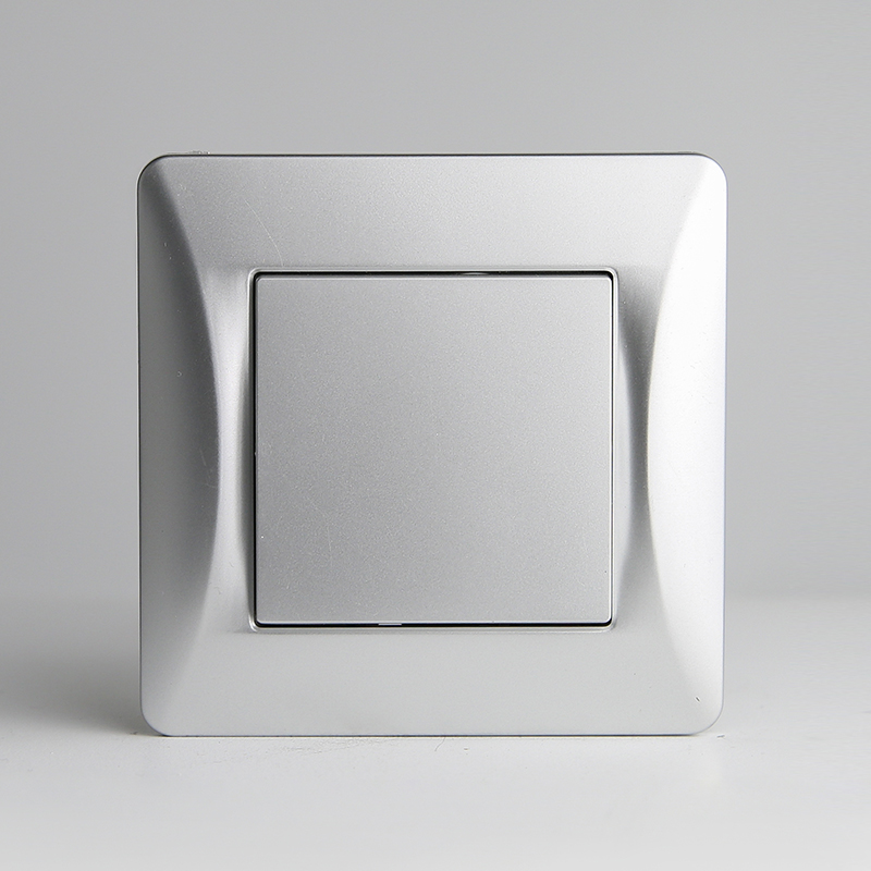 Переключатель одноклавишный, 10А, 220-250V (серебристый) 0