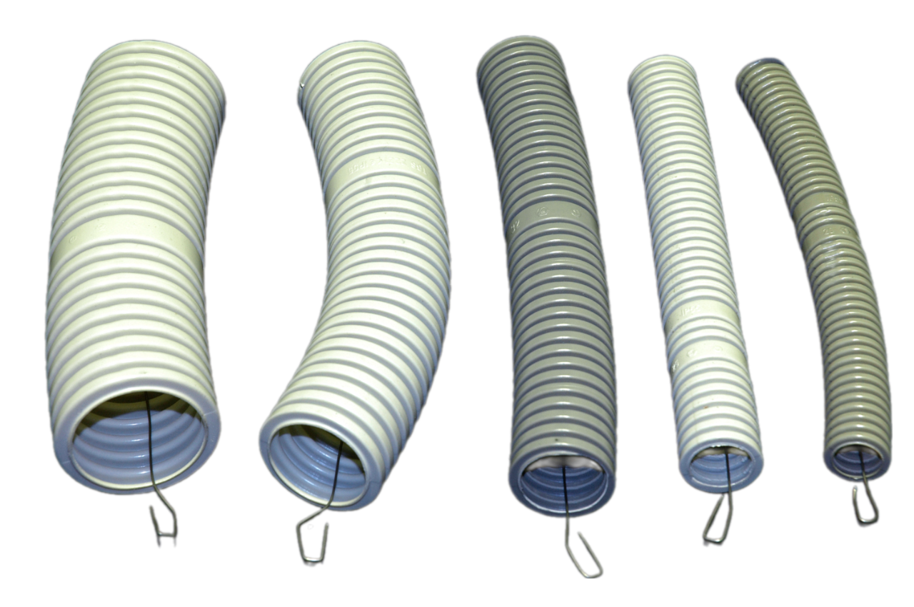 Труба ПВХ гофрированная легкая (с зондом) Ø 16 мм, 25 м, цвет серый 0