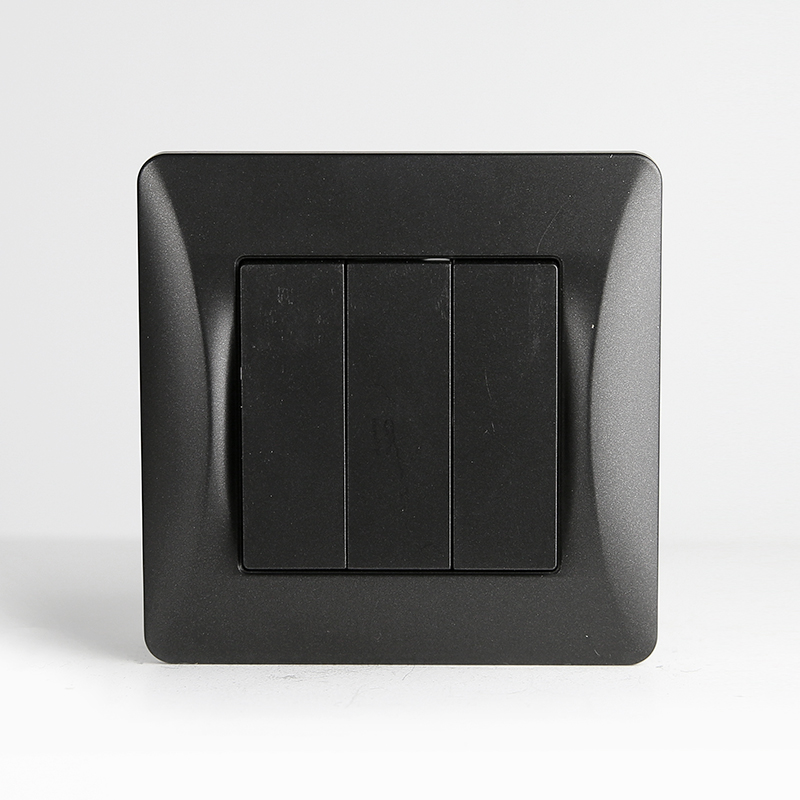 Выключатель трехклавишный, 10А, 220-250V (антрацит) 0