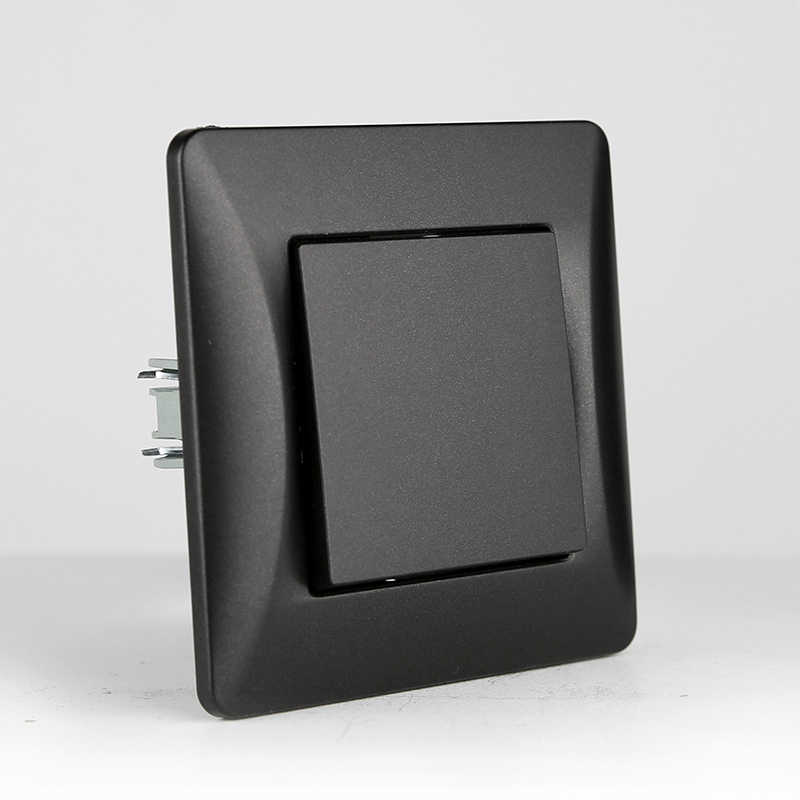 Переключатель одноклавишный, 10А, 220-250V (антрацит) 0