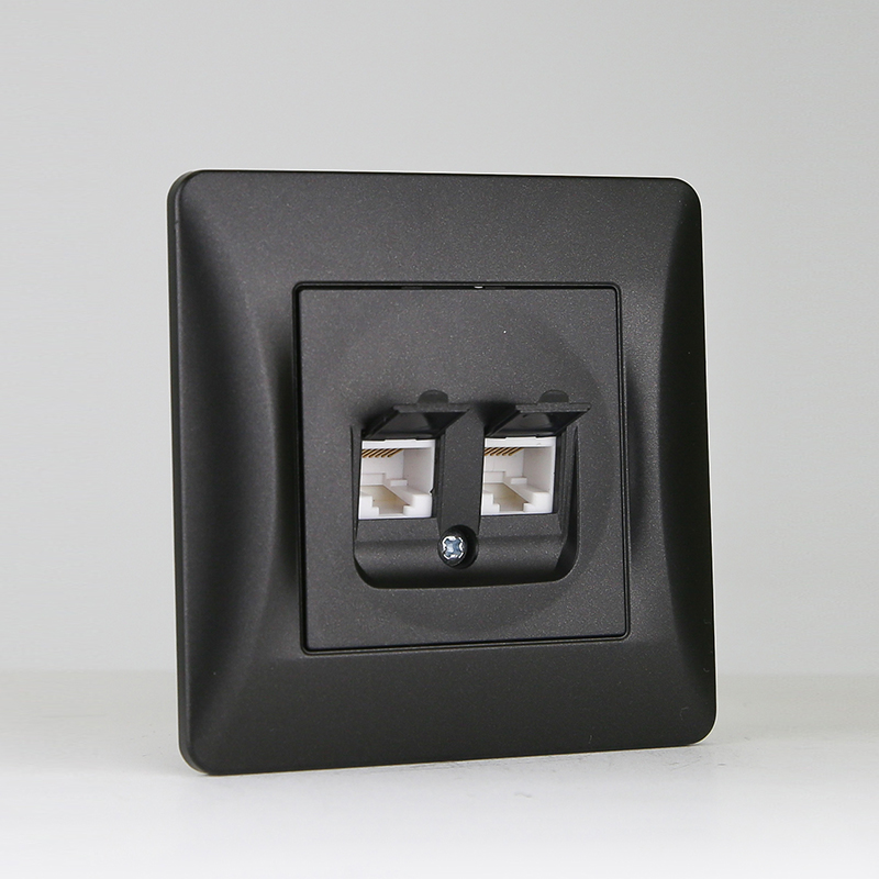 Розетка информационная, cat.3+cat.6 (антрацит) 0