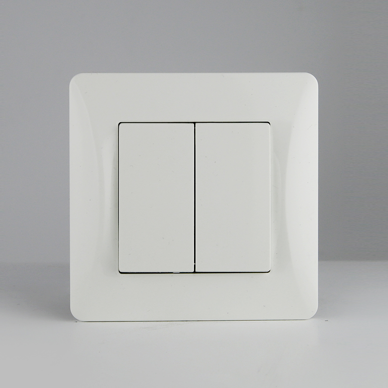 Переключатель двухклавишный, 10А, 220-250V (белый) 0