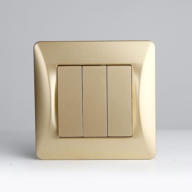 Выключатель трехклавишный, 10А, 220-250V (песочный) 0