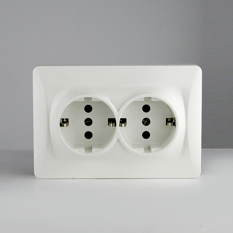 Розетка электрическая 2x2К+З, 16А, 220-250V (белый) 0