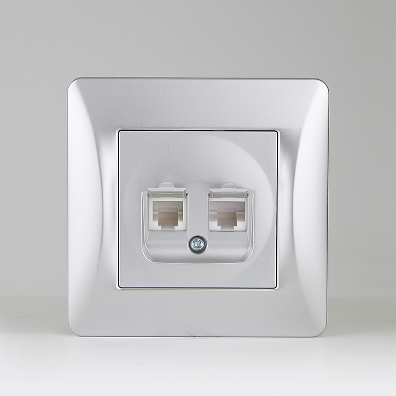 Розетка информационная, cat.3+cat.6 (серебристый) 0