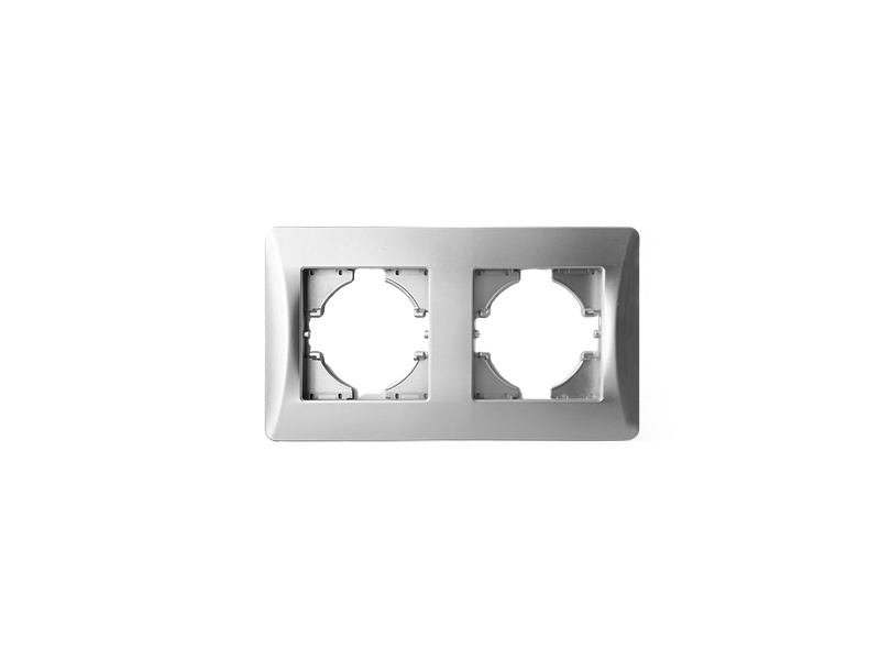 Рамка 2 поста (серебристый) серия BW 0